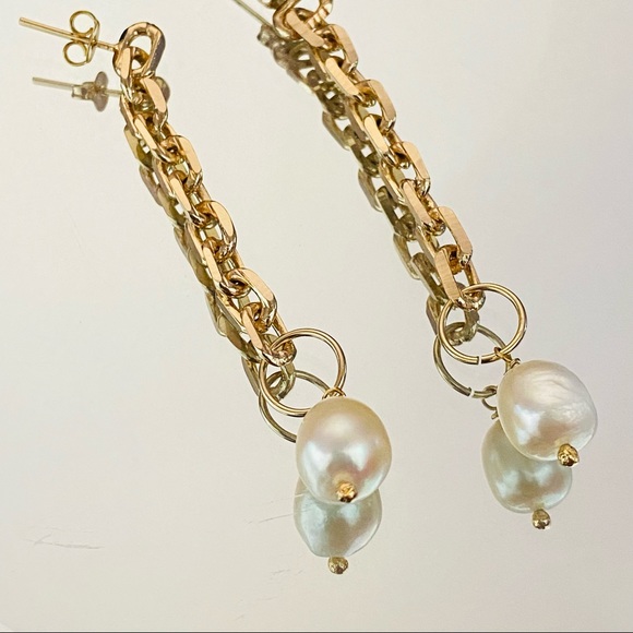 Gold Paper Clip Earrings - Picture 3 of 11